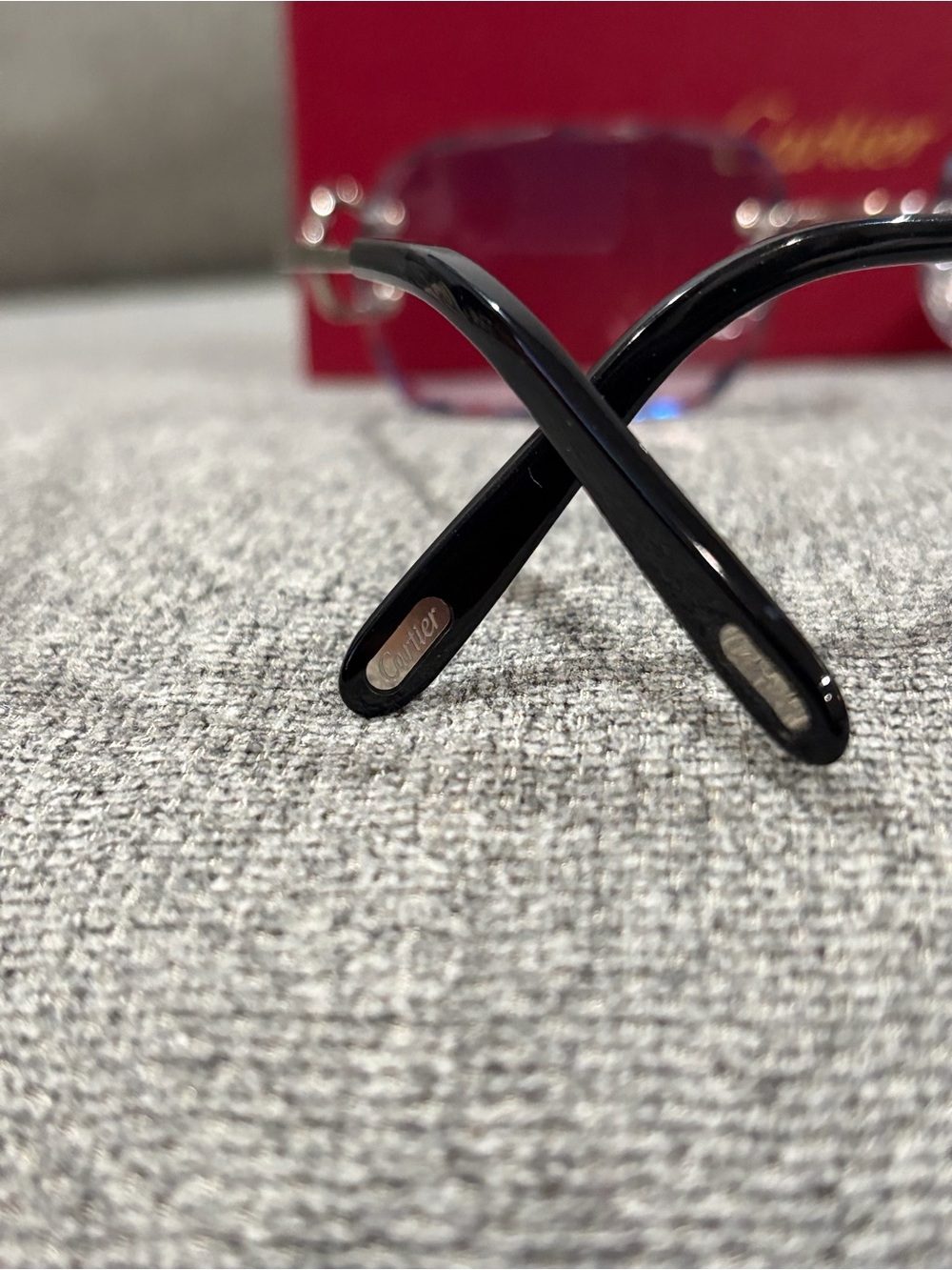 Cartier Gradient Blue-Pink Rimless Sunglasses - Picture 8 of 11